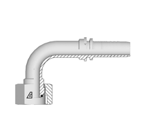 Alfagomma Slangpilaar BSPP Wartel + O-Ring - 90° DN06 - 3/8
