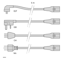 MAINS CABLE        D/F-IEC-PE 5M
